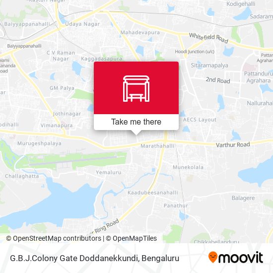 G.B.J.Colony Gate Doddanekkundi map