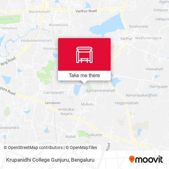 Krupanidhi College Gunjuru map