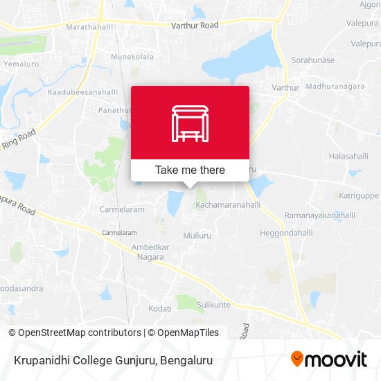 Krupanidhi College Gunjuru map