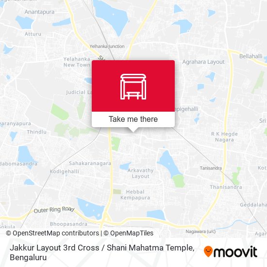 Jakkur Layout 3rd Cross / Shani Mahatma Temple map