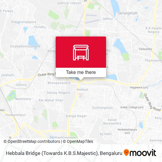 Hebbala Bridge (Towards K.B.S.Majestic) map