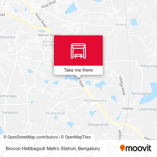 Biocon Hebbagodi Metro Station map