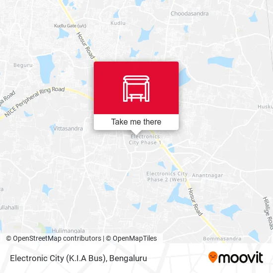Electronic City (K.I.A Bus) map