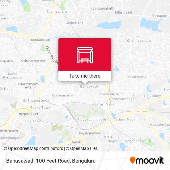 Banasawadi 100 Feet Road map