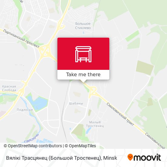 Вялікі Трасцянец (Большой Тростенец) map