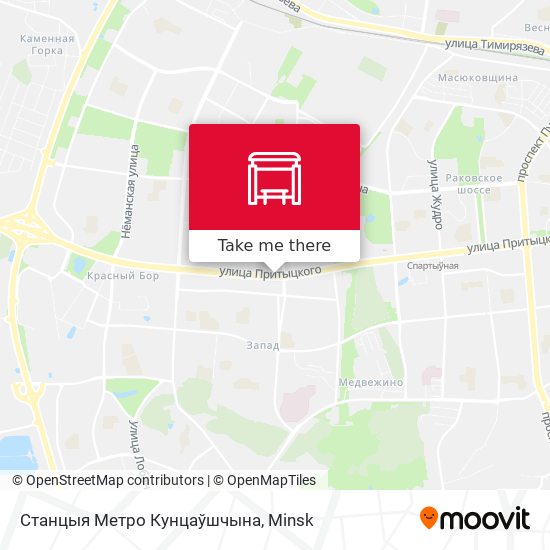 Станцыя Метро Кунцаўшчына map