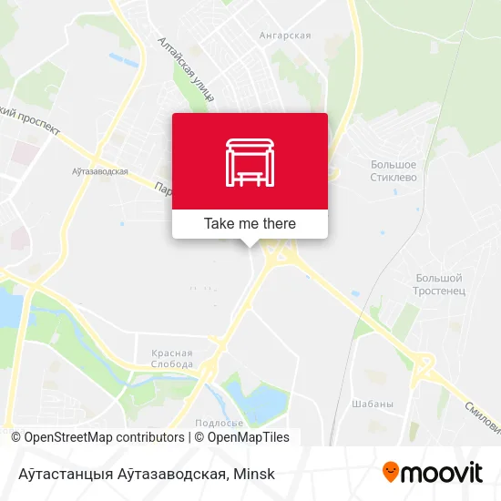 Аўтастанцыя Аўтазаводская map