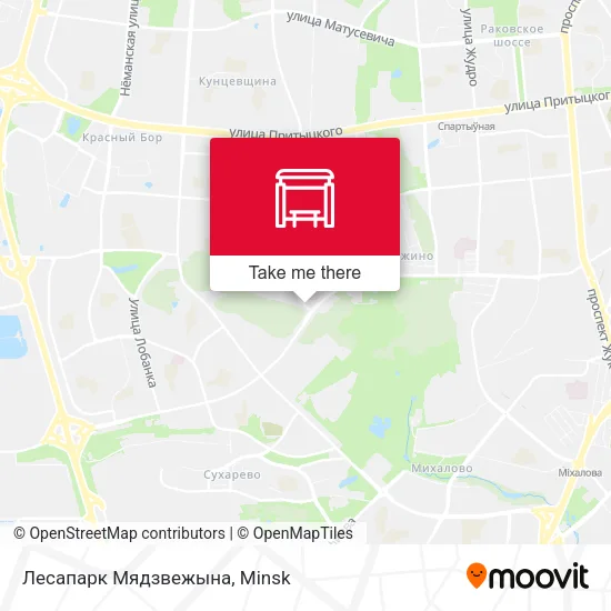 Лесапарк Мядзвежына map