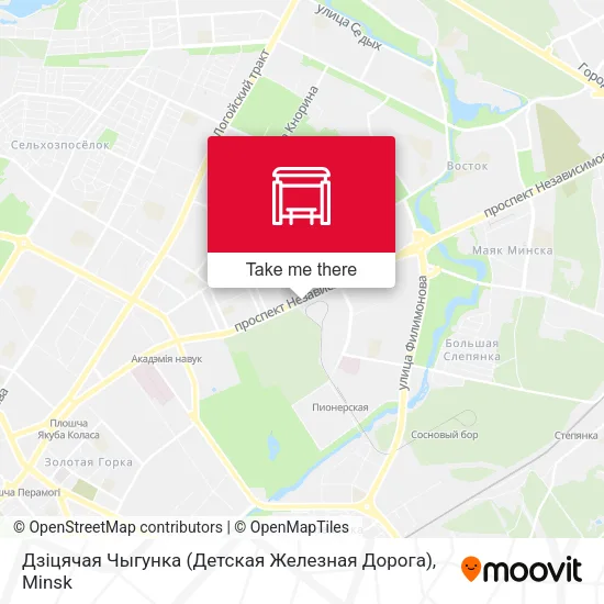 Дзіцячая Чыгунка (Детская Железная Дорога) map