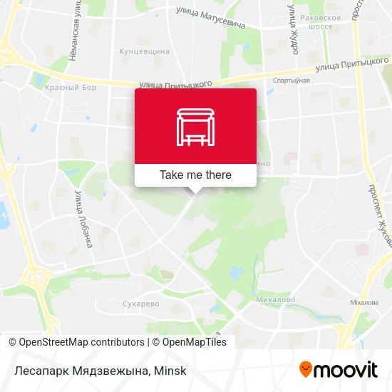 Лесапарк Мядзвежына map