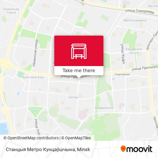 Станцыя Метро Кунцаўшчына map