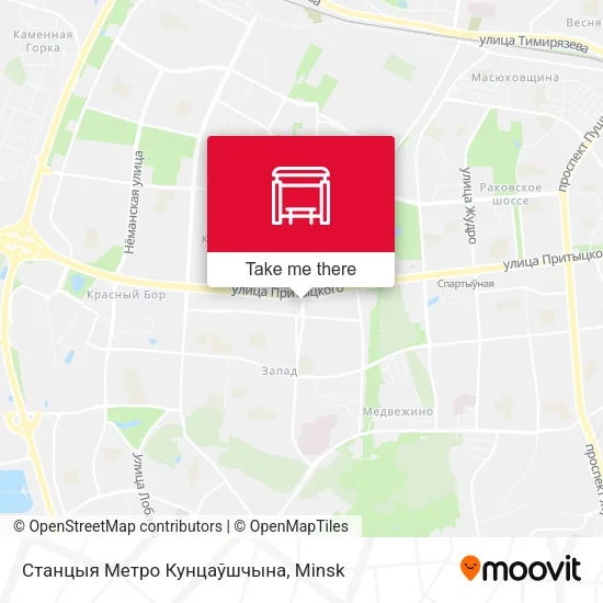Станцыя Метро Кунцаўшчына map