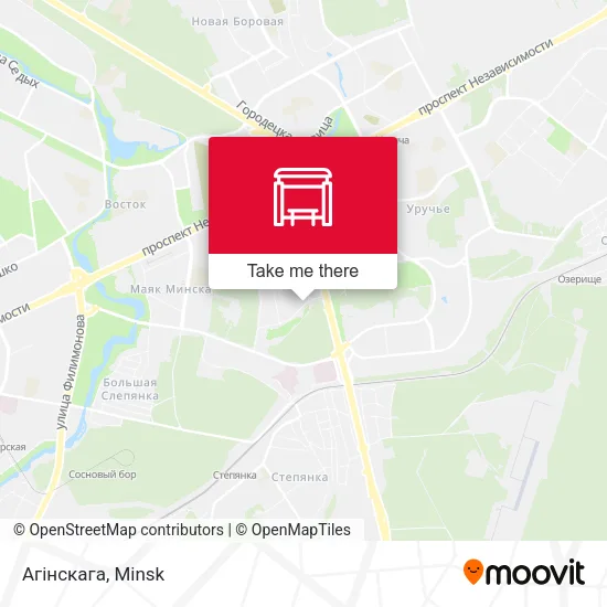 Агінскага map