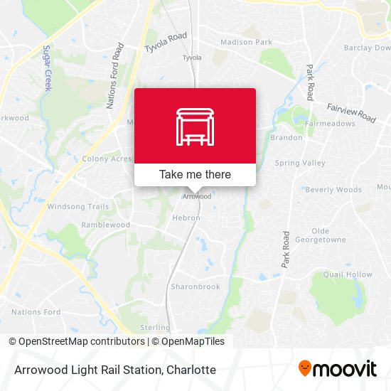 Mapa de Arrowood Light Rail Station