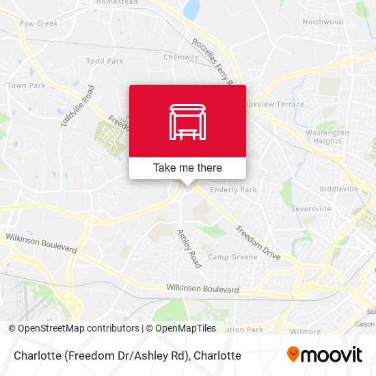 Mapa de Charlotte (Freedom Dr / Ashley Rd)