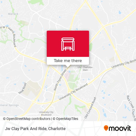 Jw Clay Park And Ride map