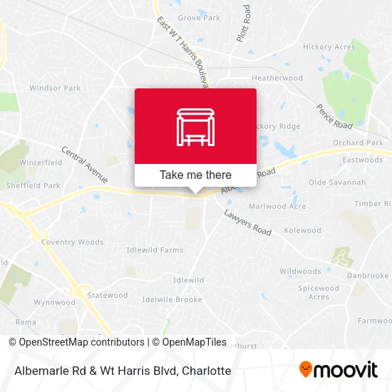 Mapa de Albemarle Rd & Wt Harris Blvd