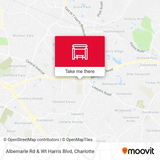 Mapa de Albemarle Rd & Wt Harris Blvd