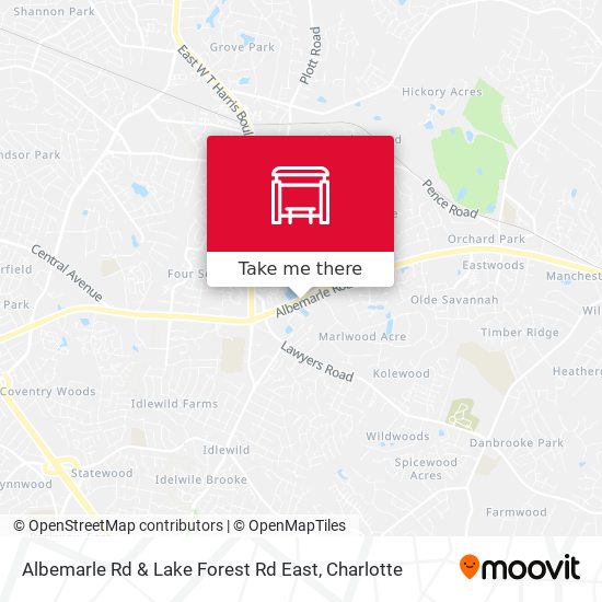 Albemarle Rd & Lake Forest Rd East map