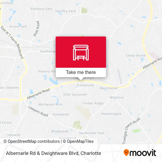 Mapa de Albemarle Rd & Dwightware Blvd