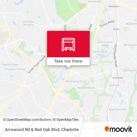 Arrowood Rd & Red Oak Blvd map