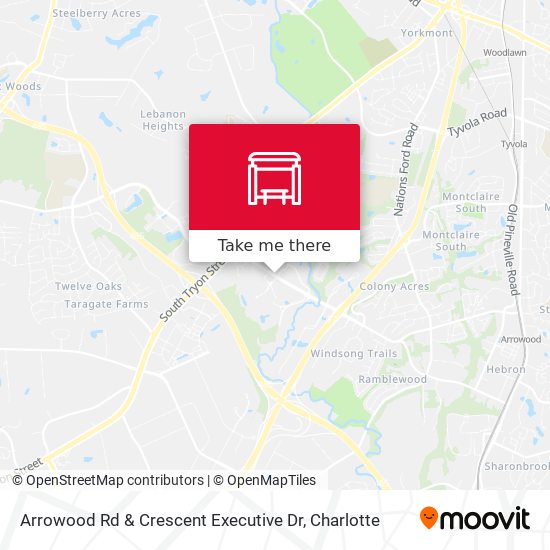 Arrowood Rd & Crescent Executive Dr map