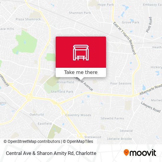 Central Ave & Sharon Amity Rd map