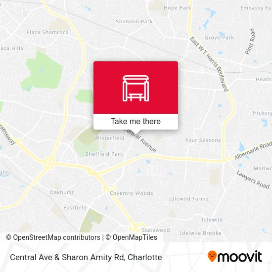 Mapa de Central Ave & Sharon Amity Rd