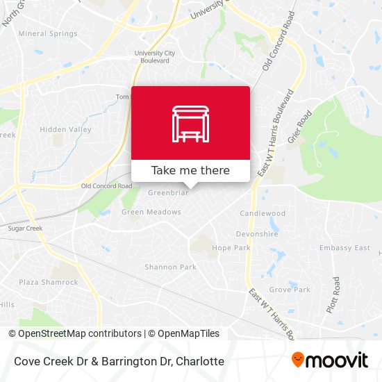 Cove Creek Dr & Barrington Dr map