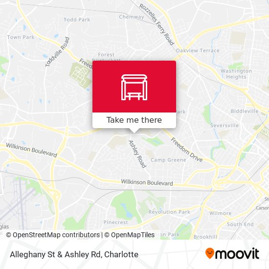 Alleghany St & Ashley Rd map