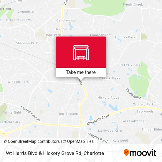 Mapa de Wt Harris Blvd & Hickory Grove Rd