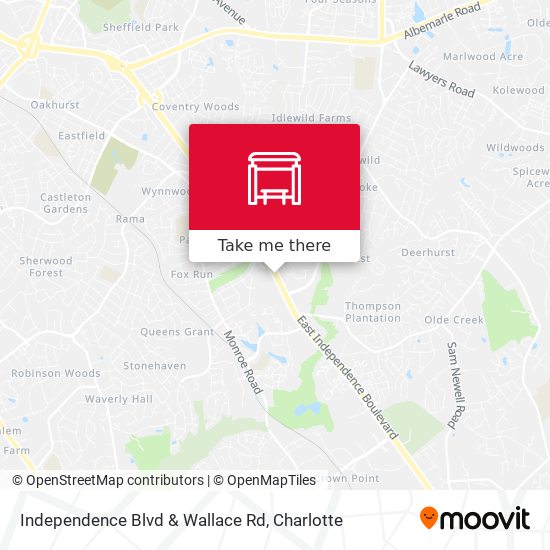 Independence Blvd & Wallace Rd map