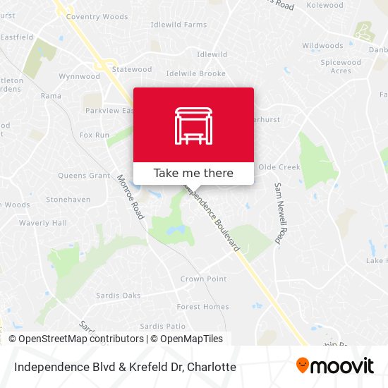 Independence Blvd & Krefeld Dr map