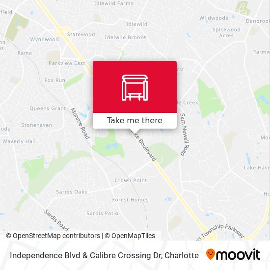 Mapa de Independence Blvd & Calibre Crossing Dr