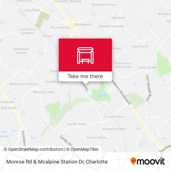 Monroe Rd & Mcalpine Station Dr map