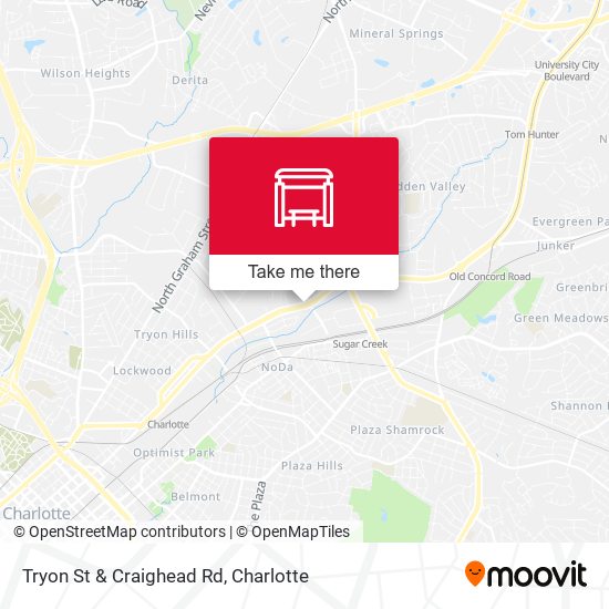 Tryon St & Craighead Rd map