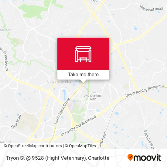 Mapa de Tryon St @ 9528 (Hight Veterinary)