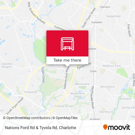 Nations Ford Rd & Tyvola Rd map