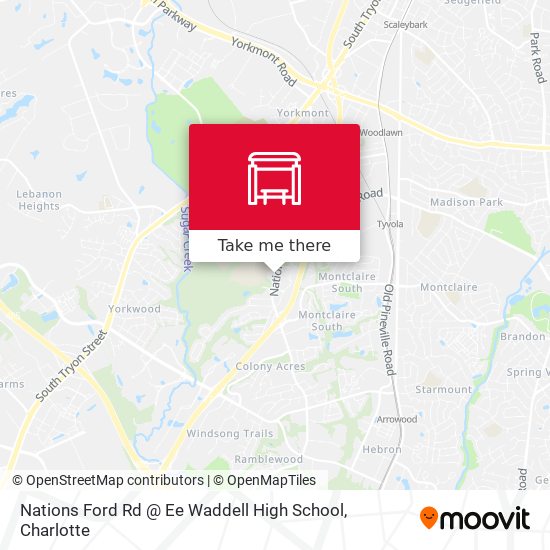 Mapa de Nations Ford Rd @ Ee Waddell High School