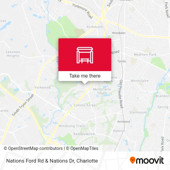 Nations Ford Rd & Nations Dr map