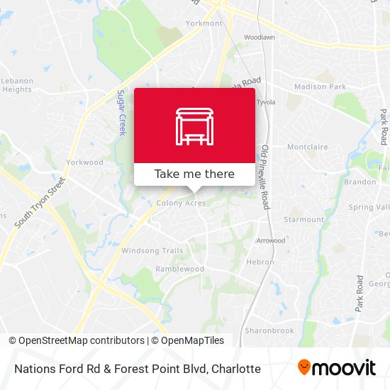 Nations Ford Rd & Forest Point Blvd map