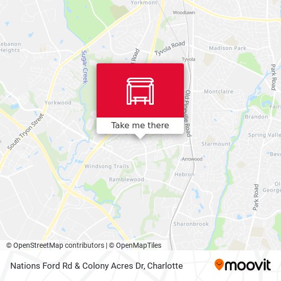 Mapa de Nations Ford Rd & Colony Acres Dr