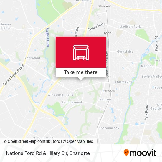 Nations Ford Rd & Hilary Cir map