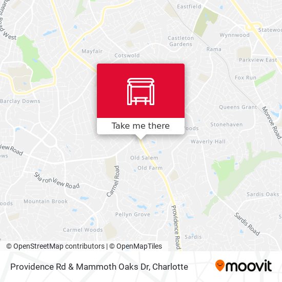 Providence Rd & Mammoth Oaks Dr map