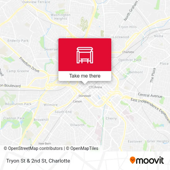 Mapa de Tryon St & 2nd St