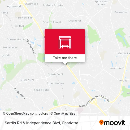 Mapa de Sardis Rd & Independence Blvd