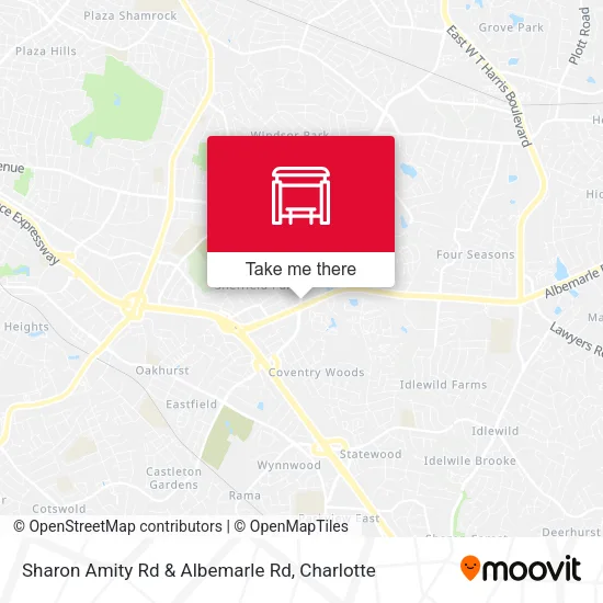 Mapa de Sharon Amity Rd & Albemarle Rd
