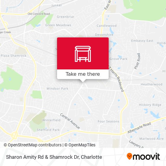 Sharon Amity Rd & Shamrock Dr map