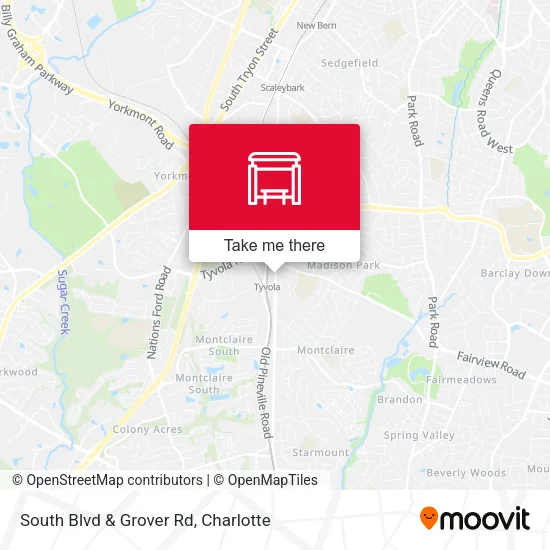 Mapa de South Blvd & Grover Rd