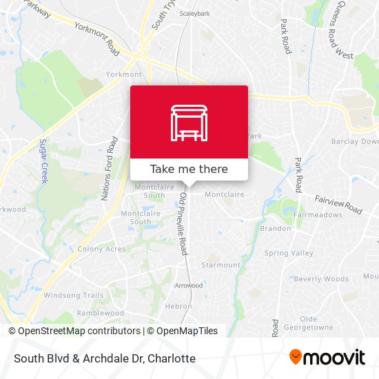 South Blvd & Archdale Dr map